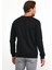 Erkek Önü Baskılı Bisiklet Yaka Spor Sweatshirt Siyah 3