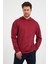 Erkek Comfort Fit Kapüşonlu Düz Sweatshirt Bordo 1