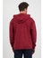 Erkek Comfort Fit Kapüşonlu Düz Sweatshirt Bordo 4