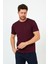 Erkek Bisiklet Yaka Slim Fit Basic Tişört Bordo 2