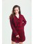87764 Kadın Önden Düğmeli Gecelik-Bordo 1