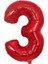 Folyo Balon Kırmızı 3 Rakamı 40 Inç 100 cm 1