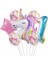 Unicorn Balon Folyo Set Konsept Doğum Günü Set Yaş 1 1