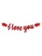 I Love You Kaligrafi Banner Kırmız 1