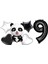 Panda Temalı Yıldız Kalp Folyo Balon Duğum Günü Parti Seti Yaş 1 1