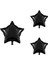 Siyah Yıldız Folyo Balon 45 cm 3 Adet 1
