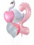 Kuğu Balon Pembe Rakam Kalpfolyo Balon Set Yaş 1 1