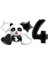 Panda Temalı Yıldız Kalp Folyo Balon Duğum Günü Parti Seti Yaş 1 1