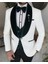 Italyan Kesim Ceket Yelek Pantolon Damatlık Set Beyaz T8273 1