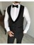 Italyan Kesim Ceket Yelek Pantolon Damatlık Set Siyah T7878 4