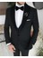 Italyan Kesim Ceket Yelek Pantolon Damatlık Set Siyah T8194 2