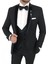 Italyan Kesim Ceket Yelek Pantolon Damatlık Set Siyah T7948 2