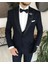 Italyan Kesim Ceket Yelek Pantolon Damatlık Set Lacivert T8123 1