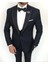 Italyan Kesim Ceket Yelek Pantolon Damatlık Set Lacivert T8123 3