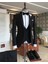 Klasik Kesim Ceket Yelek Pantolon Battal Damatlık Set Siyah T7573 4