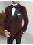Italyan Kesim Erkek Ceket Pantolon Damatlık Set Bordo T7482 3