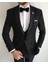 Italyan Kesim Ceket Yelek Pantolon Damatlık Set Siyah T7845 2