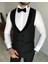 Italyan Kesim Ceket Yelek Pantolon Damatlık Set Siyah T7845 3