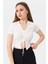 Kadın Önü Büzgü Detaylı Crop Bluz 2