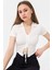 Kadın Önü Büzgü Detaylı Crop Bluz 4