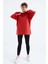 Fiesta Reglan Kol Basic Kapüşonlu Oversize Sweatshirt Tunik - 97242 4