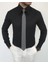 Italyan Stil Slim Fit Sivri Yaka Saten Erkek Gömlek Siyah T7207 2