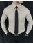 Italyan Stil Slim Fit Sivri Yaka Saten Erkek Gömlek Bej T7213 2
