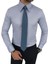 Italyan Stil Slim Fit Sivri Yaka Saten Erkek Gömlek Mavi T7215 1