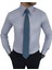 Italyan Stil Slim Fit Sivri Yaka Saten Erkek Gömlek Mavi T7215 2
