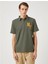 3SAM10011MK 801 Haki Erkek Polyester Jersey Polo Yaka T-Shirt 3