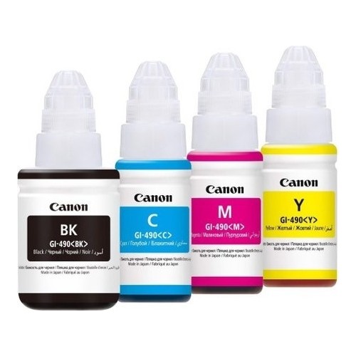 Canon GI-490 Orijinal Mürekkep Seti G3410 4 Renk Standart Kapasite Uyumlu Modeller ile Ofis ve Ev Kullanımı AIU10