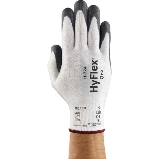 Ansell HyFlex 11-724 Guanti Protezione Taglio: Modello Grigio, Taglia 9, Confezione Da 12 Paia, Eccellente Flessibilità