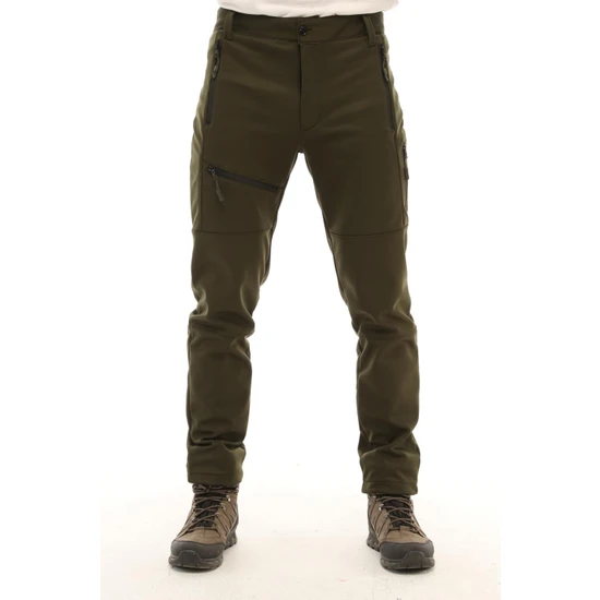 Ghassy Co. Ghassy Co.erkek Içi Polarlı Tactical Outdoor Su Geçirmez Koyu Gri Softshell Pantolon