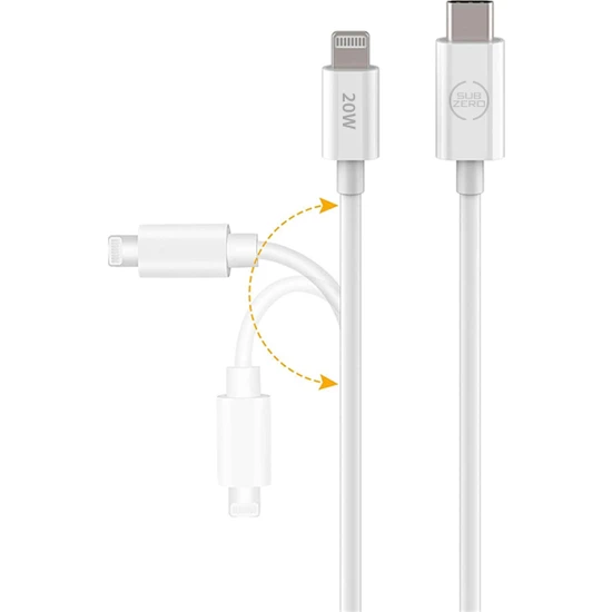 Subzero Apple iPhone 2 Metre Hızlı Şarj Kablosu Type C - Ligtning Pd 20W 2 Metre
