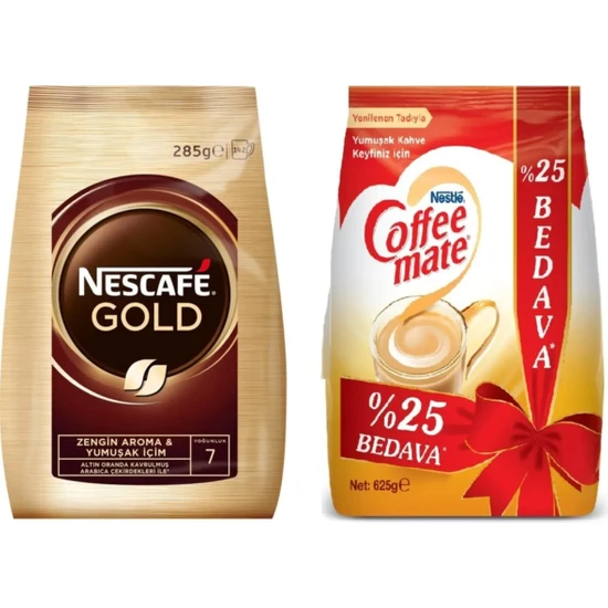 Nescafe Gold Ekonomik Paket 285 gr + Nestle Coffee Mate 625 gr