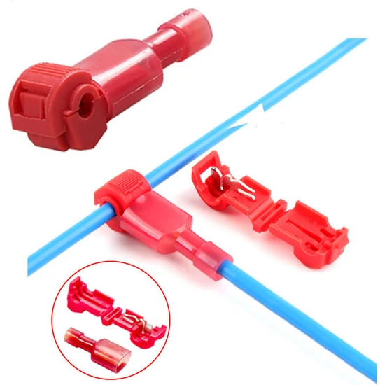 Wozlo T Tip Hızlı Kolay Kablo Ekleme Bağlantı Aparatı - Quick Splice Connector - 0.5-1.0mm² - 25 Adet