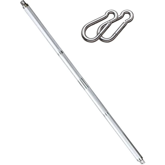 FinxSport 120 cm Cable Crossover Bar - Dap Barı - Lat Puldown - Triceps Bar - Çift Kancalı Düz Bar