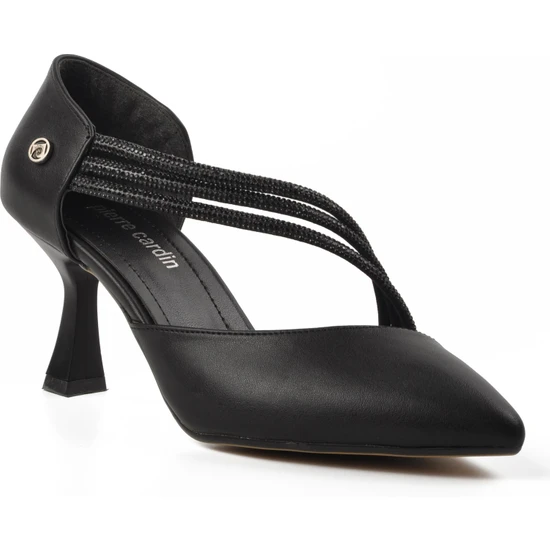 Pierre Cardin PC-52225 Siyah Cilt Kadın Abiye Ayakkabı