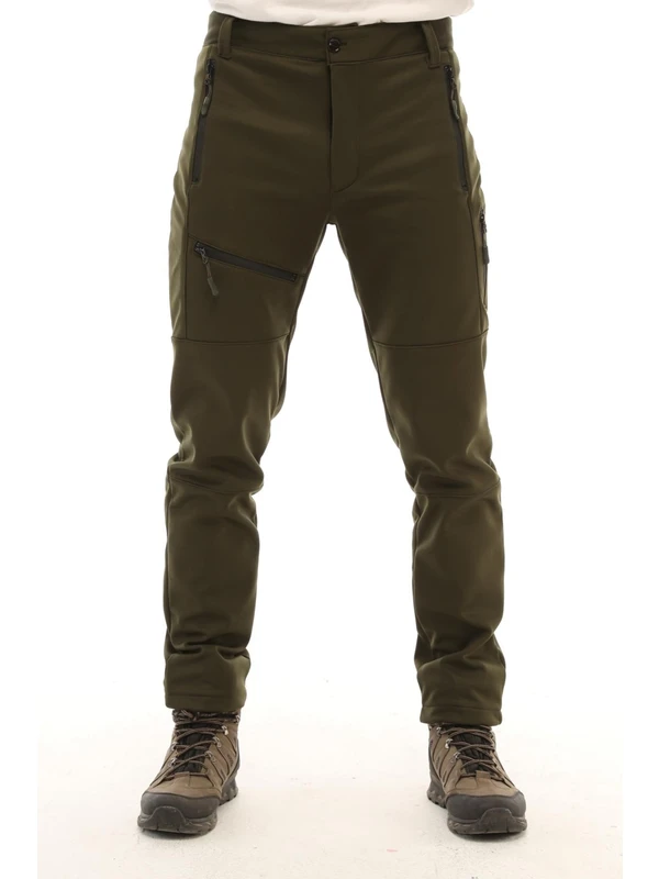 Ghassy Co.erkek Içi Polarlı Tactical Outdoor Su Geçirmez Koyu Gri Softshell Pantolon