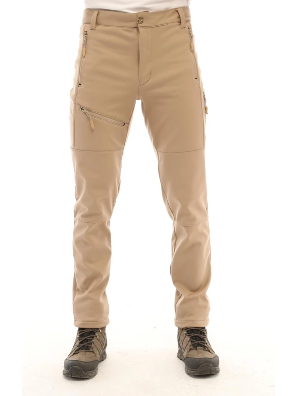 Ghassy Co.erkek Içi Polarlı Tactical Outdoor Su Geçirmez Koyu Gri Softshell Pantolon