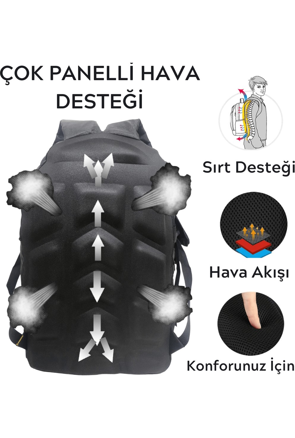 Baggor Wander 50 Litre Yeşil Çok Gözlü Yürüyüş-Seyahat-Okul-Dağcı-Trekking-Kampçı Sırt Çantası görsel 8