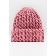 Külah Kadın El Örgüsü Kışlık Yün Bere Gül