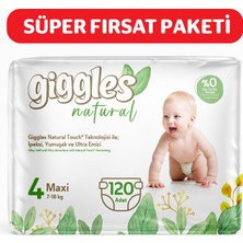 Giggles Natural 4 Numara Maxi 4 Paket 120 Adet