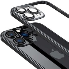 Miscase Iphone 11 Darbe Emici Şeffaf Kenarları Renkli Sert Lazer Lensli Kılıf