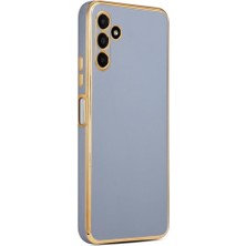 Musal Galaxy M23 Kılıf Kamera Korumalı Altın Kenar Tasarım Silikon