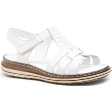 Gedikpaşalı Mrn 017 Beyaz Bayan Comfort Sandalet Terlik Sandalet10