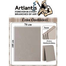 Artlantis Mukavva Gri 3 mm 70X100 cm 5 Adet Sert Karton Ekstra Sıkıştırılmış 70*100 Mukavva Gri Renkli 5 Adet