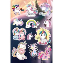 Anime Marketi Unicorn Sticker Seti  12 Adet