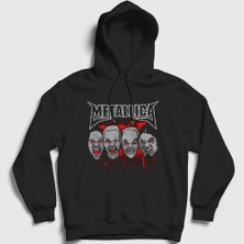 Presmono Unisex Siyah Band V2 Metallica Kapüşonlu Sweatshirt