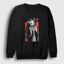 Presmono Unisex Siyah Nezuko Kamado V3 Anime Demon Slayer Kimetsu No Yaiba Sweatshirt